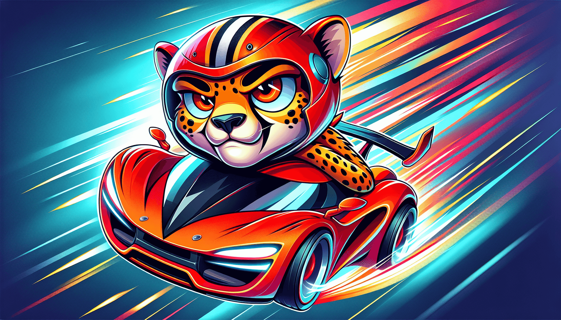 Cheetah racer in a car