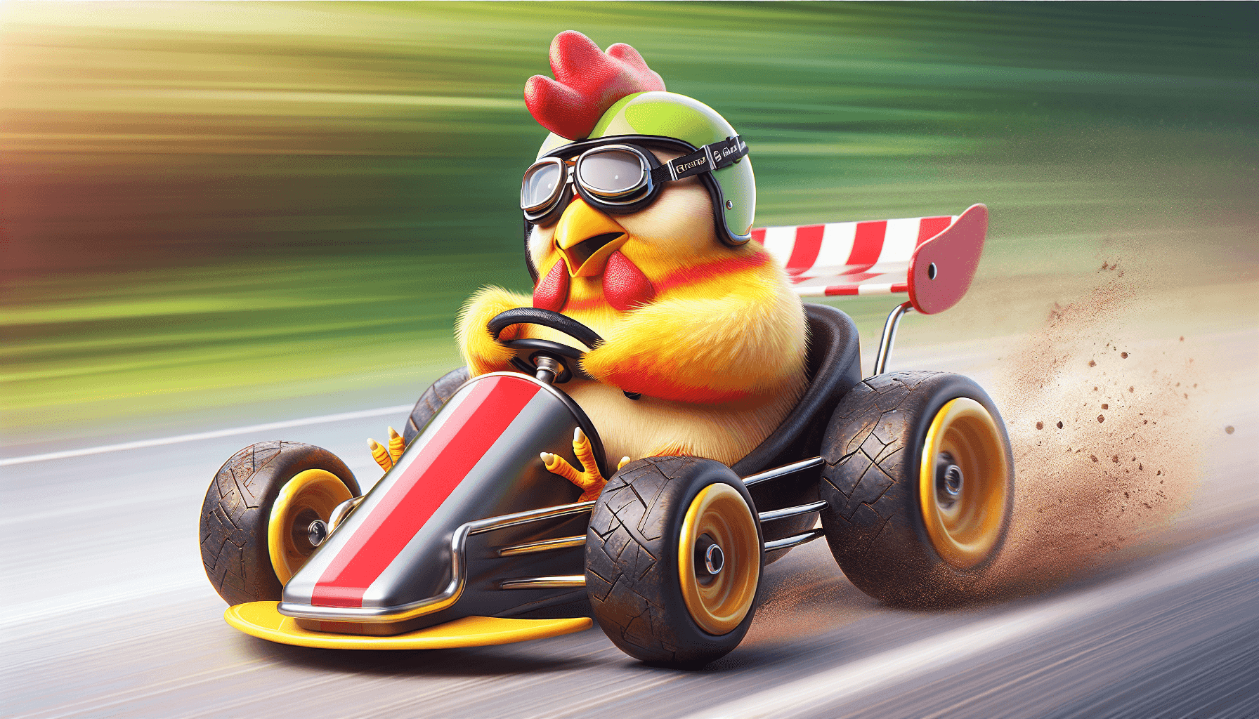 Chicken racer in a cart