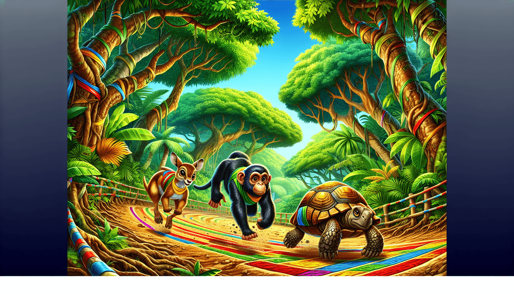 Jungle race track with animal racers